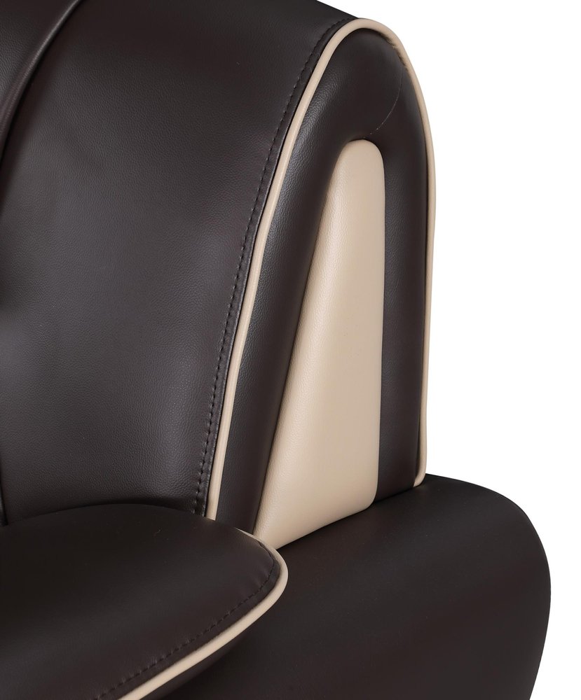 47" Brown And Silver Leather Match Club Chair HomeRoots