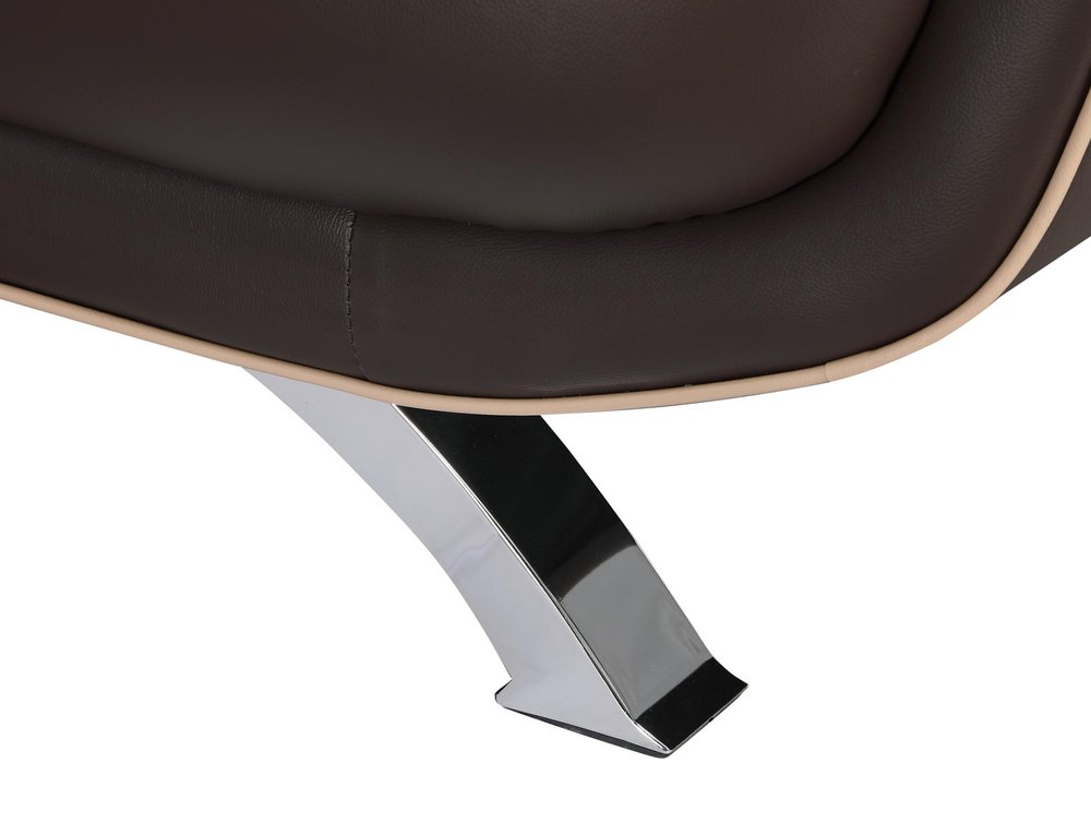 47" Brown And Silver Leather Match Club Chair HomeRoots