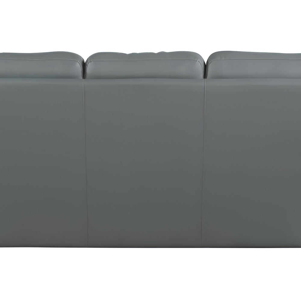 85" Gray Genuine Leather Sofa HomeRoots