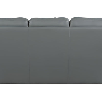 85" Gray Genuine Leather Sofa HomeRoots