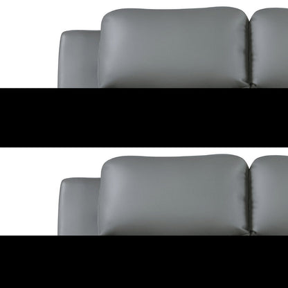 85" Gray Leather Sofa With Silver Legs HomeRoots