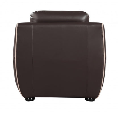 49" Brown Tufted Leather Match Club Chair HomeRoots