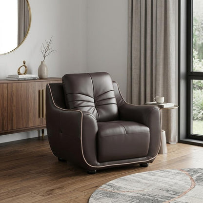 49" Brown Tufted Leather Match Club Chair HomeRoots