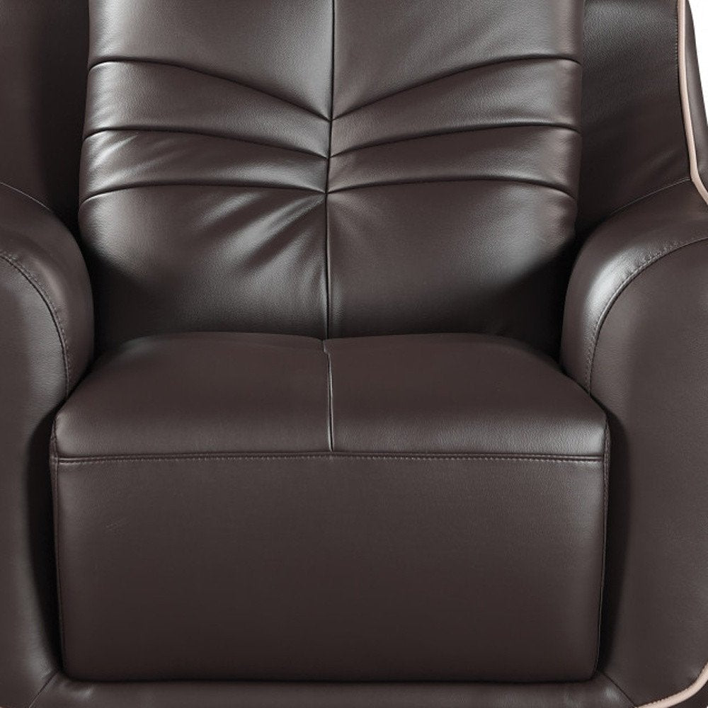 49" Brown Tufted Leather Match Club Chair HomeRoots