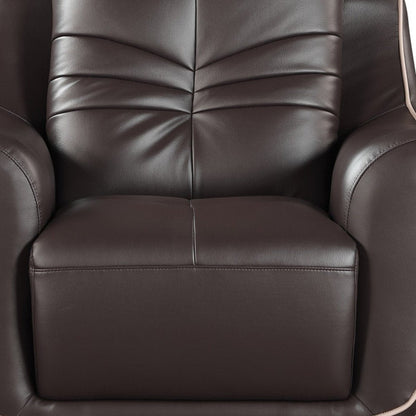 49" Brown Tufted Leather Match Club Chair HomeRoots