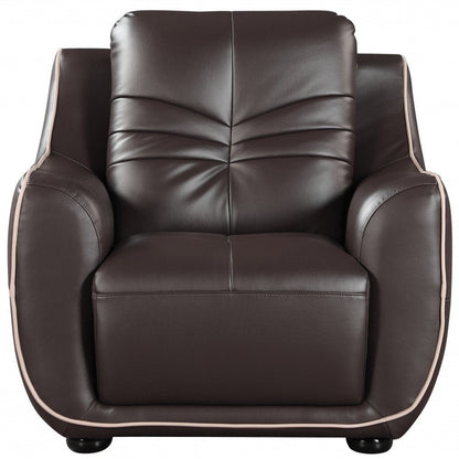49" Brown Tufted Leather Match Club Chair HomeRoots