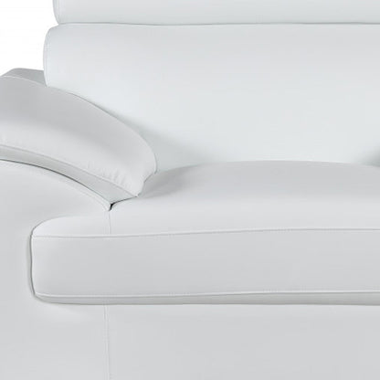 Three Piece Indoor White Genuine Leather Six Person Seating Set HomeRoots