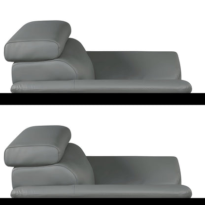 86" Gray Leather Sofa With Silver Legs HomeRoots