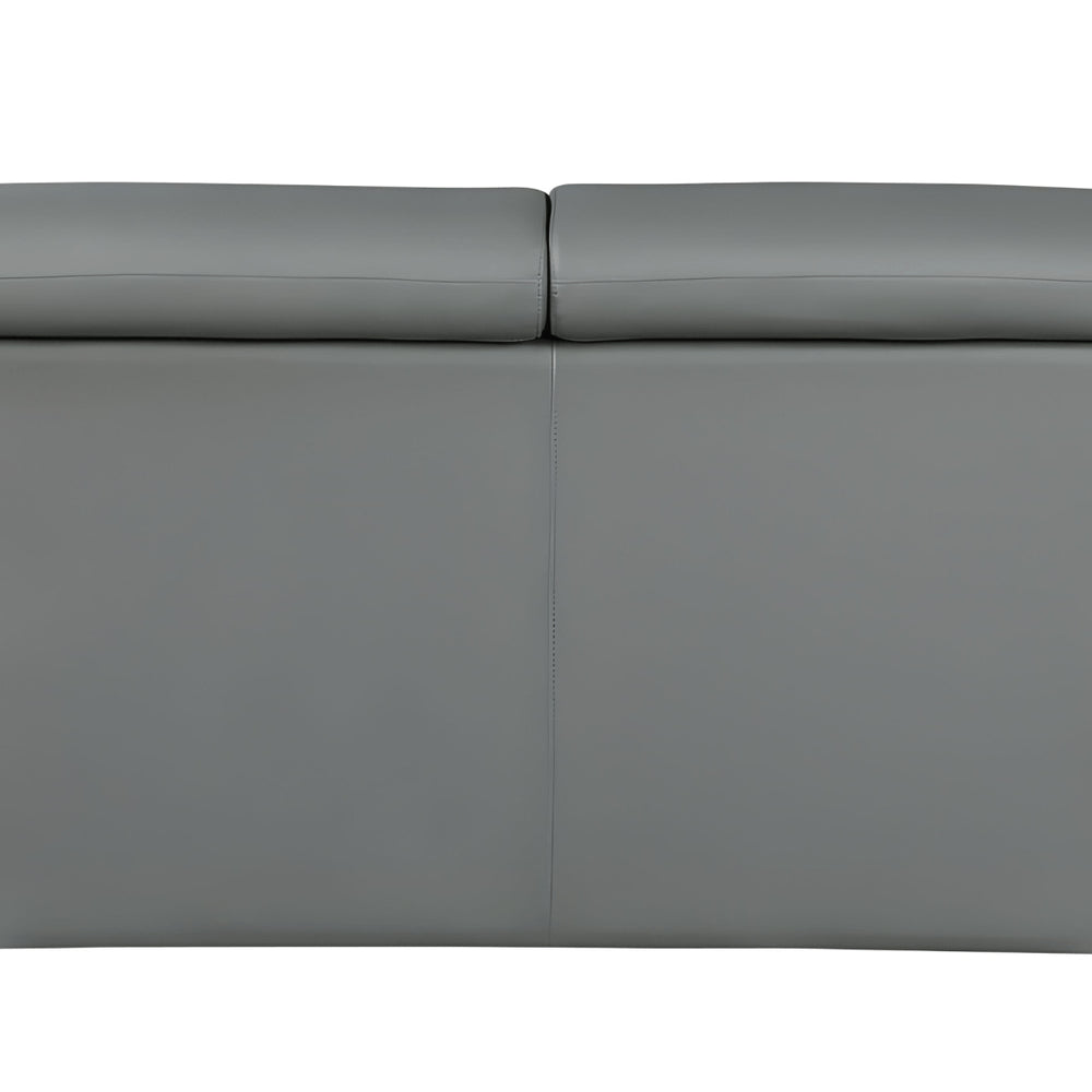 86" Gray Leather Sofa With Silver Legs HomeRoots
