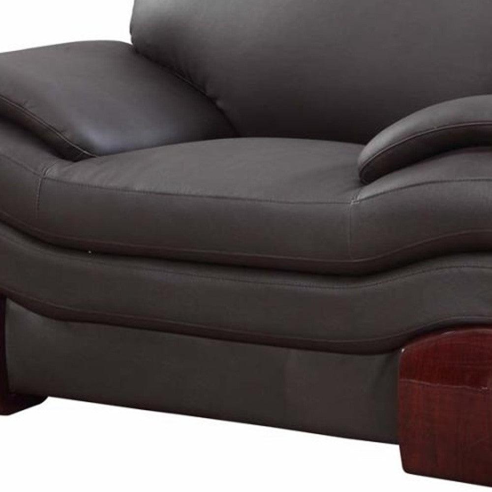 44" Dazzling Brown Leather Chair - FurniFindUSA