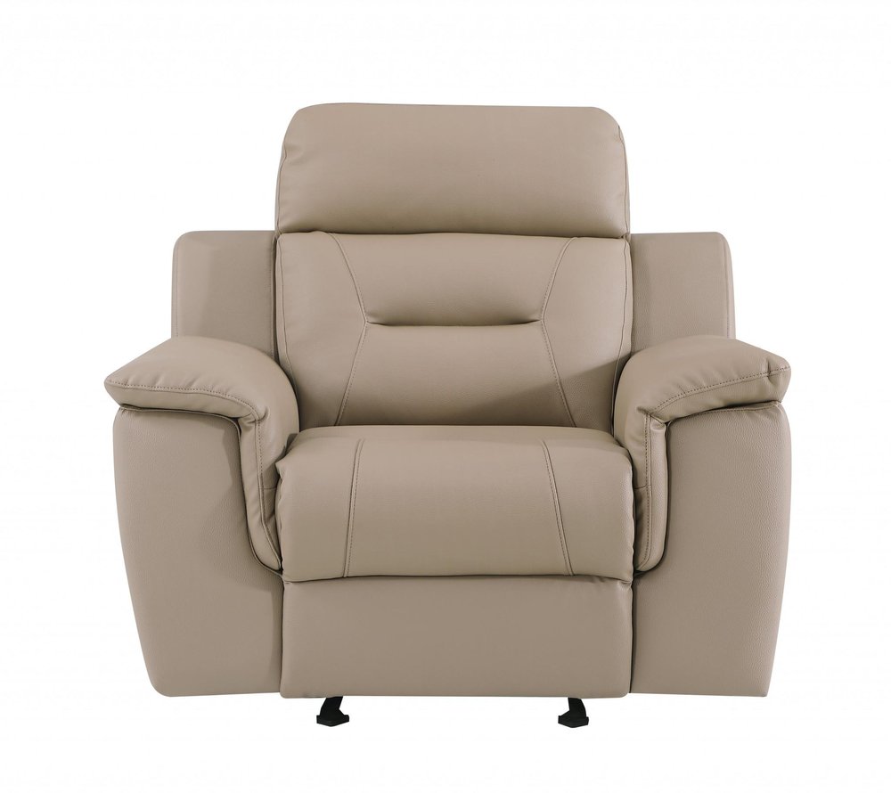 41" Beige Fascinating Leather Reclining Chair HomeRoots