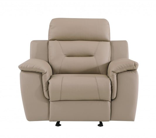 41" Beige Fascinating Leather Reclining Chair HomeRoots
