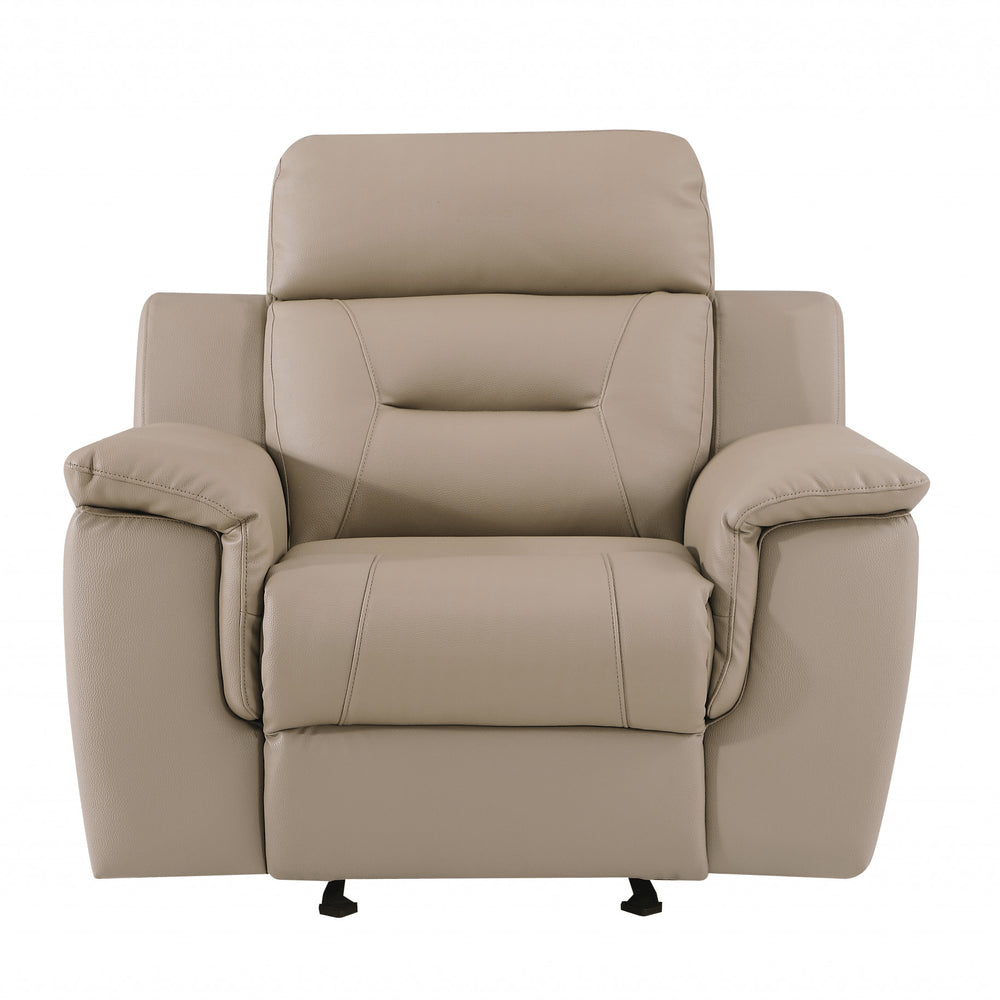 41" Beige Fascinating Leather Reclining Chair HomeRoots