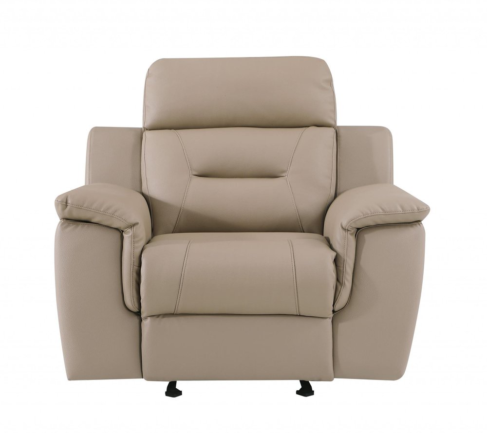 41" Beige Fascinating Leather Reclining Chair HomeRoots