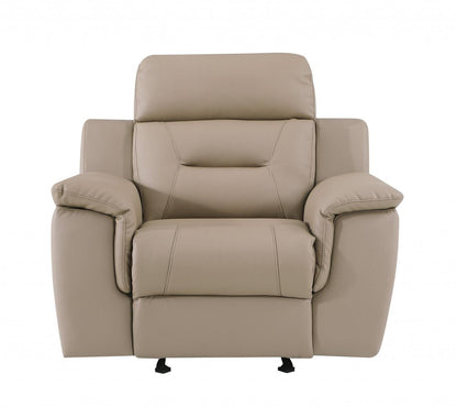 41" Beige Fascinating Leather Reclining Chair HomeRoots