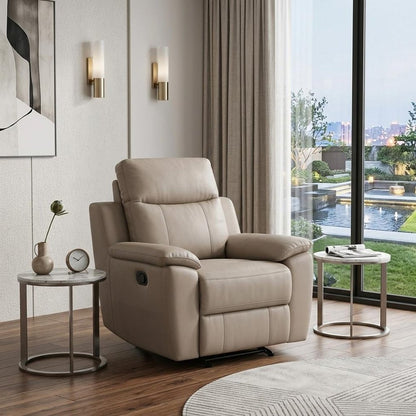 41" Beige Fascinating Leather Reclining Chair HomeRoots