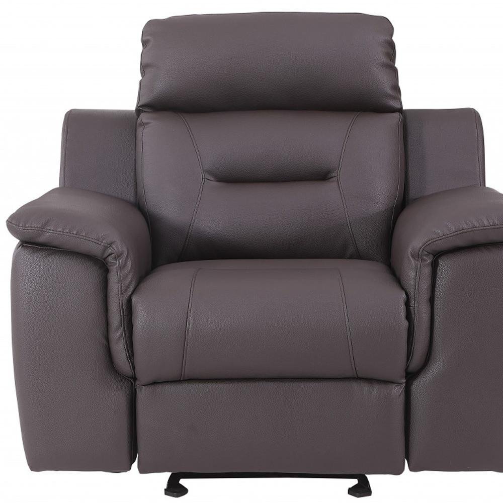 41" Brown Fascinating Leather Reclining Chair HomeRoots