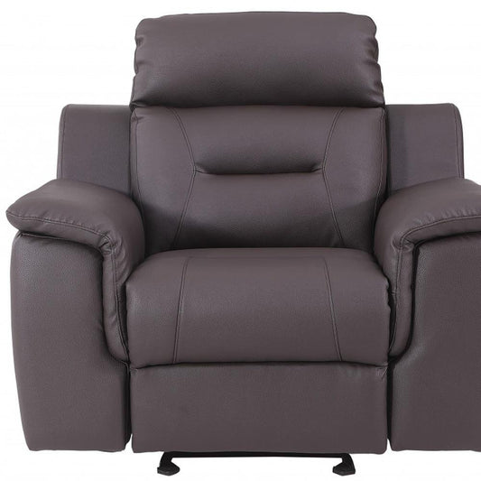 41" Brown Fascinating Leather Reclining Chair HomeRoots