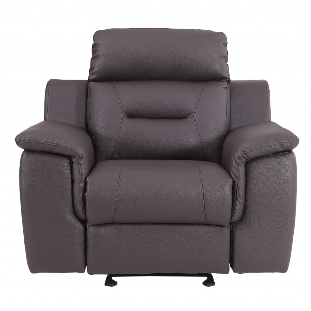 41" Brown Fascinating Leather Reclining Chair HomeRoots