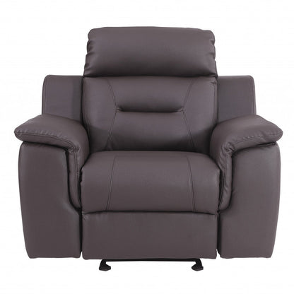 41" Brown Fascinating Leather Reclining Chair HomeRoots
