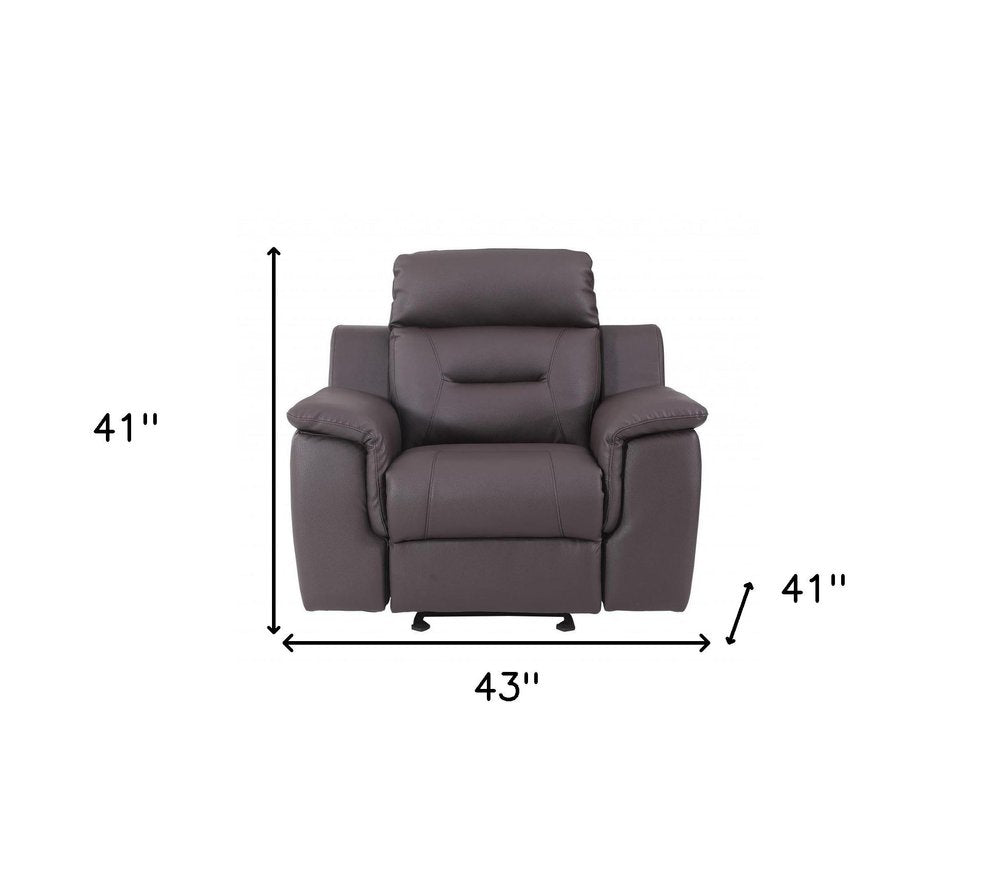 41" Brown Fascinating Leather Reclining Chair HomeRoots