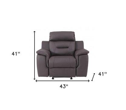 41" Brown Fascinating Leather Reclining Chair HomeRoots