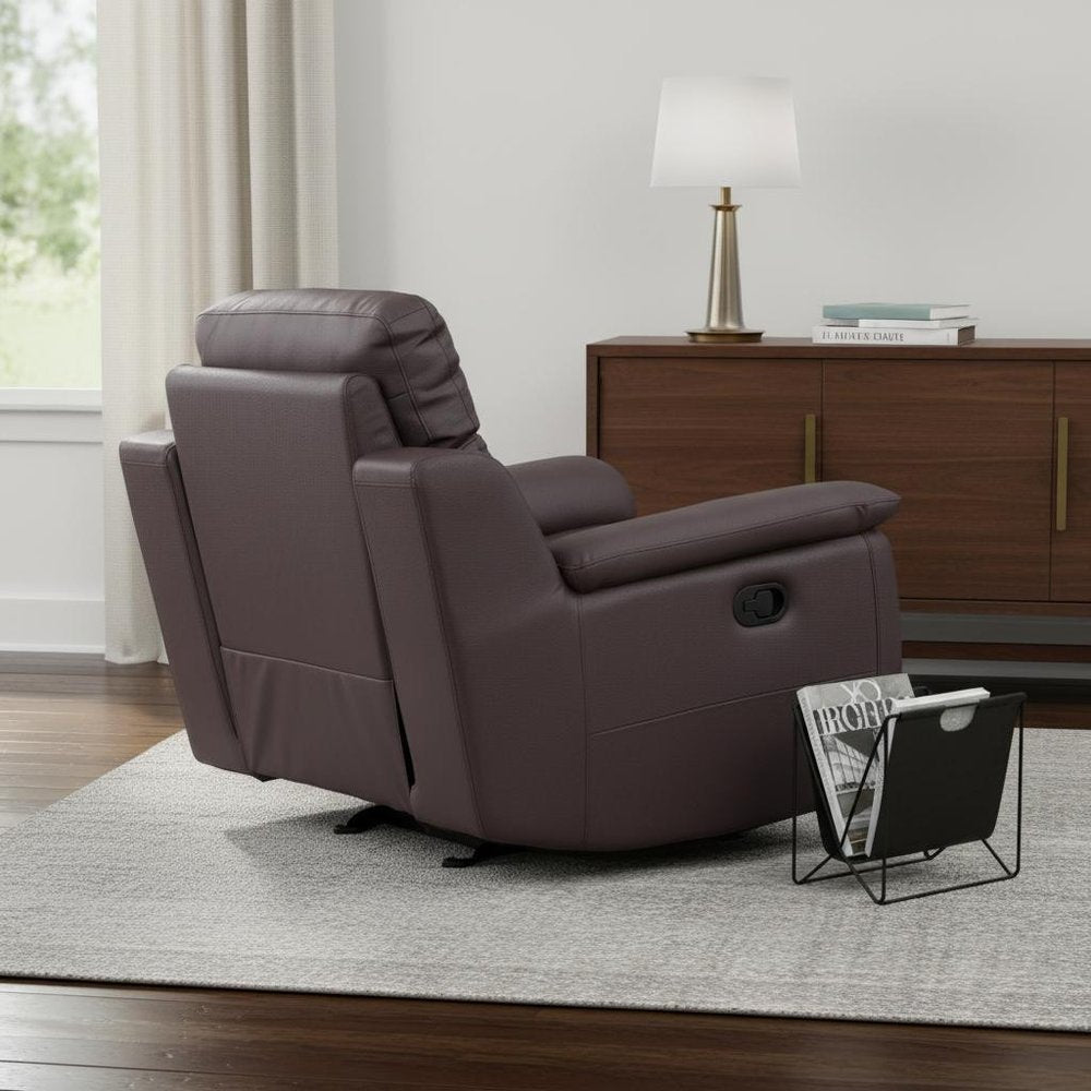 41" Brown Fascinating Leather Reclining Chair HomeRoots
