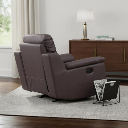 41" Brown Fascinating Leather Reclining Chair HomeRoots