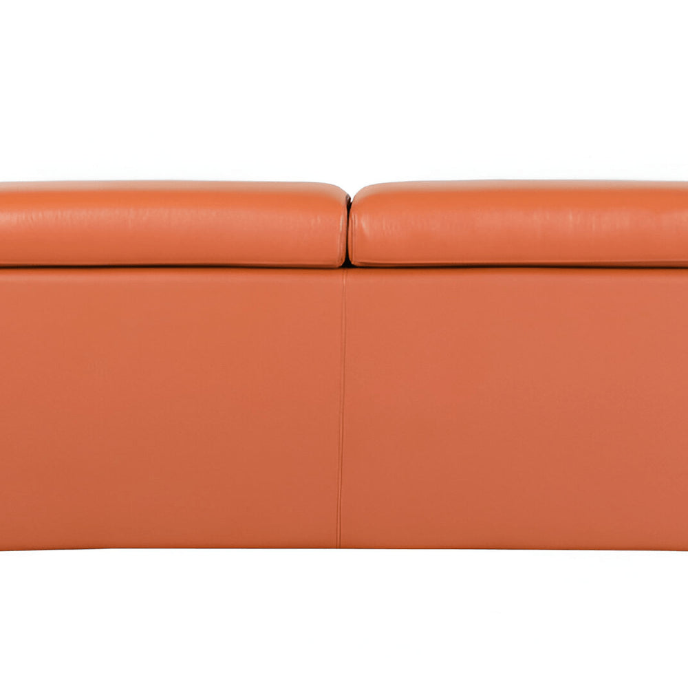 89" Camel Italian Leather Sofa With Silver Legs HomeRoots