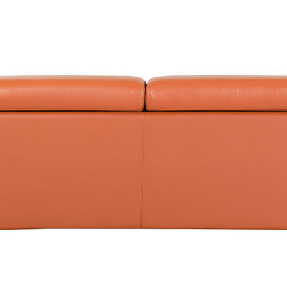 89" Camel Italian Leather Sofa With Silver Legs HomeRoots