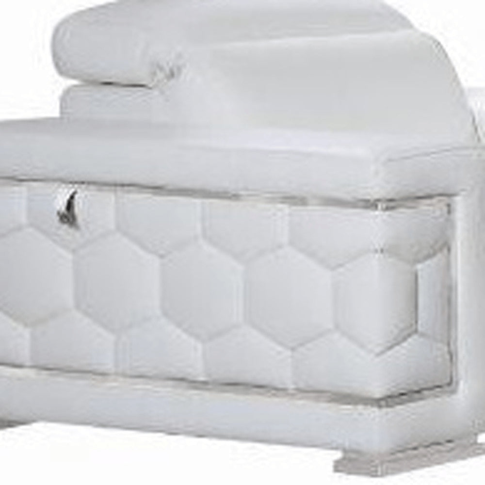 Three Piece Indoor White Italian Leather Six Person Seating Set HomeRoots