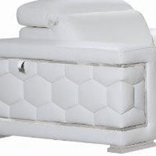 Three Piece Indoor White Italian Leather Six Person Seating Set HomeRoots