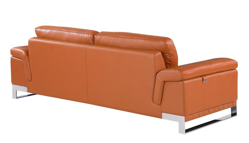 Three Piece Indoor Camel Italian Leather Six Person Seating Set HomeRoots