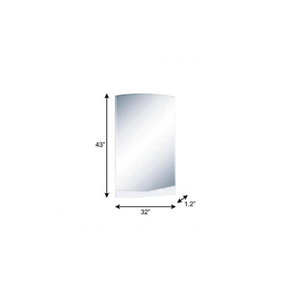 43" White Dresser Mount Frameless Bathroom Vanity Mirror HomeRoots
