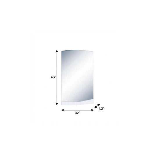 43" White Dresser Mount Frameless Bathroom Vanity Mirror HomeRoots