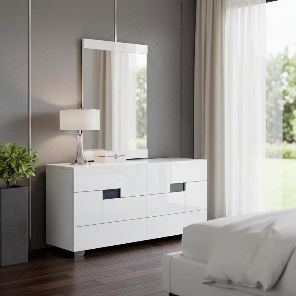 30" Superb White High Gloss Dresser HomeRoots
