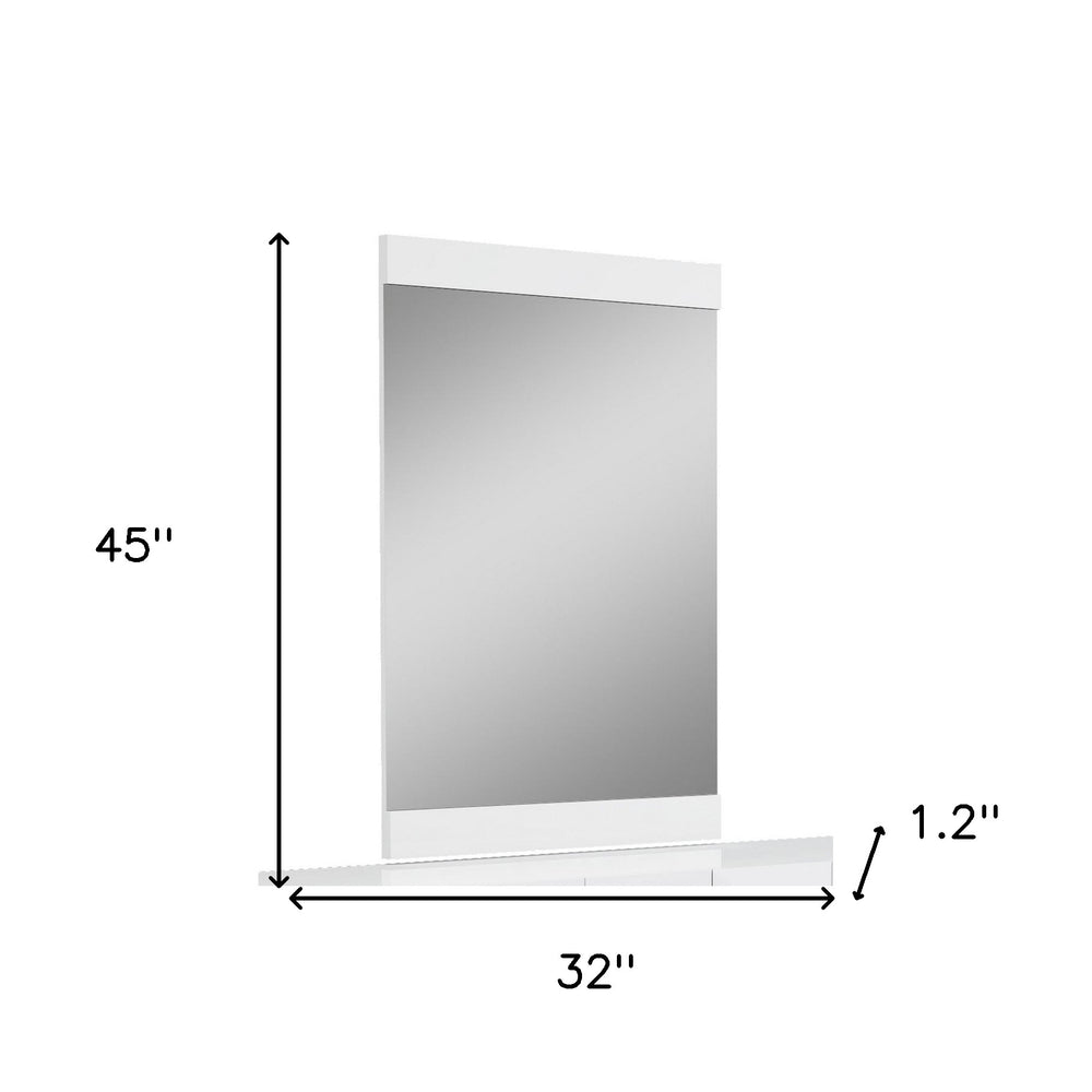 45" Superb White High Gloss Mirror HomeRoots