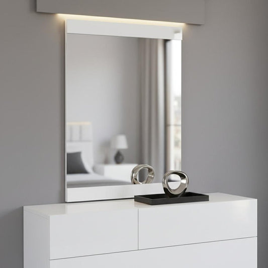 45" Superb White High Gloss Mirror HomeRoots