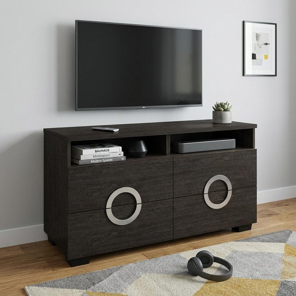 47" Gray Enclosed and Open Storage HomeRoots