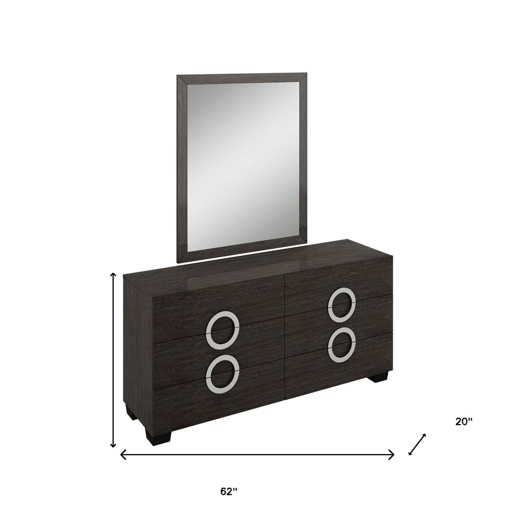 31" Refined Grey High Gloss Dresser HomeRoots