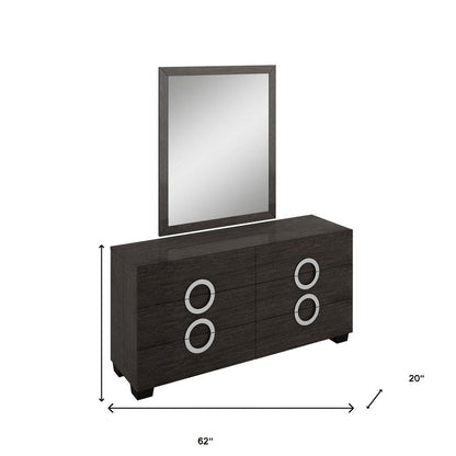 31" Refined Grey High Gloss Dresser HomeRoots