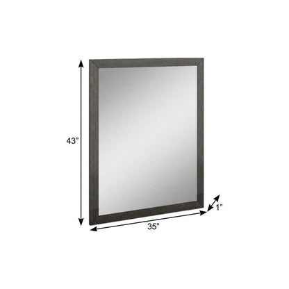 43" Gray Wood Dresser Mount Framed Mirror HomeRoots