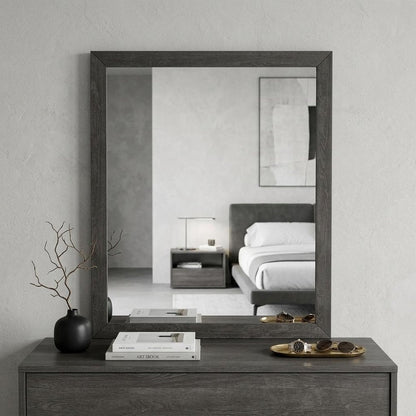 43" Gray Wood Dresser Mount Framed Mirror HomeRoots