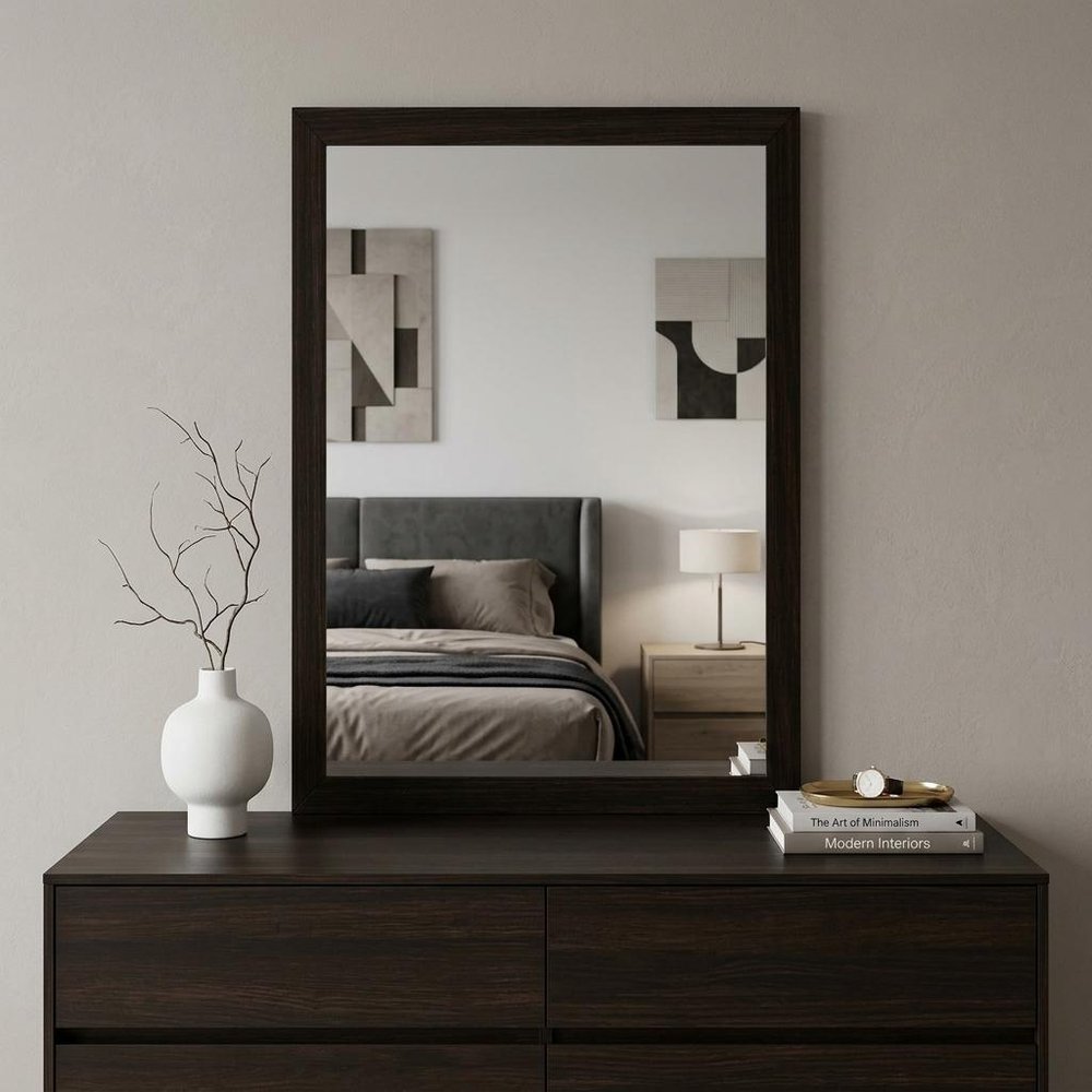 43" Dark Brown Framed Dresser Mirror HomeRoots