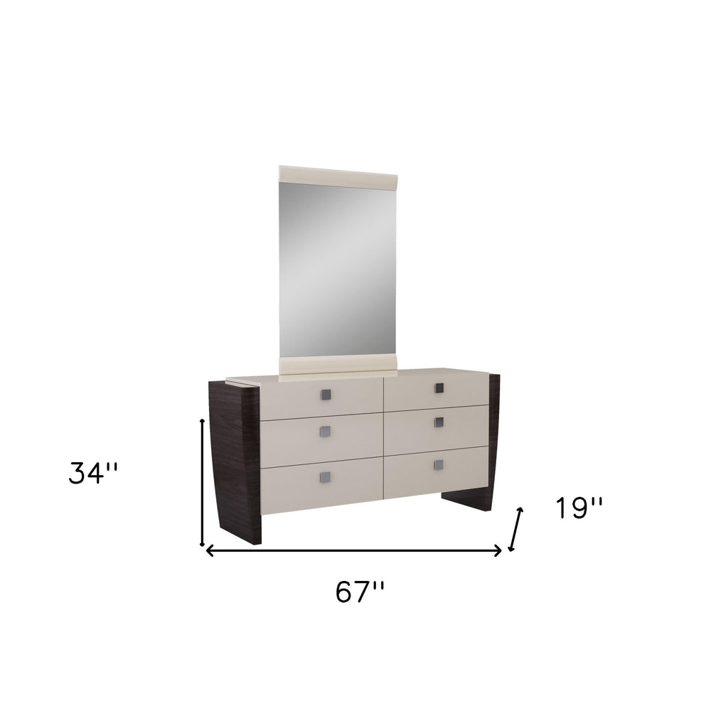 39" Beige Five Drawer HomeRoots