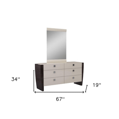 39" Beige Five Drawer HomeRoots