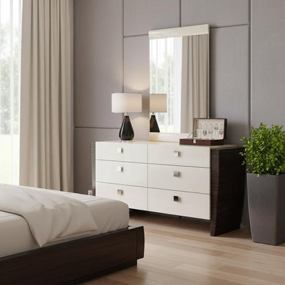 34" Refined Beige High Gloss Dresser HomeRoots