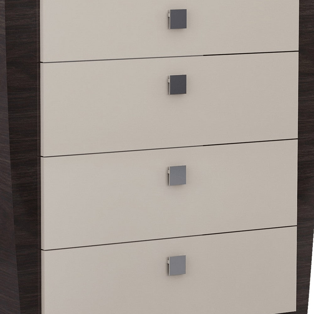 34" Refined Beige High Gloss Dresser HomeRoots