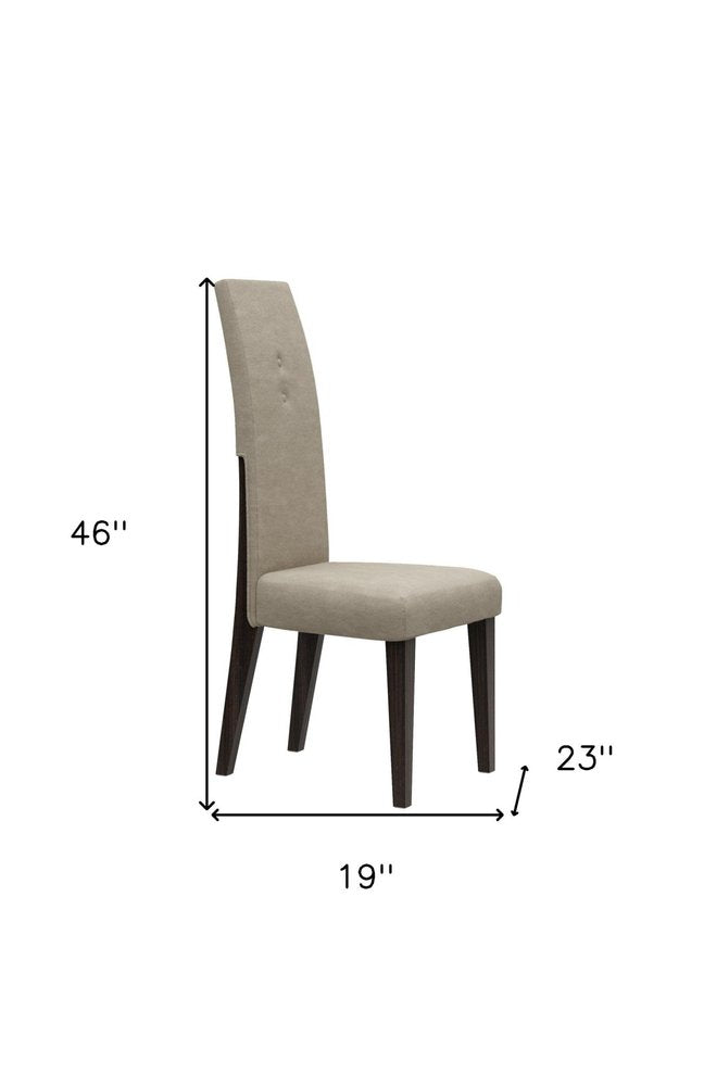 Set of Two Brown And Espresso Upholstered Microfiber Dining Side Chairs HomeRoots