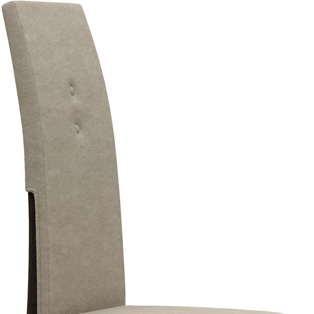 Set of Two Brown And Espresso Upholstered Microfiber Dining Side Chairs HomeRoots